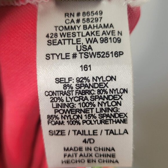 Tommy Bahama One Piece Tropical Built In Support Swimsuit - Picture 4 of 10